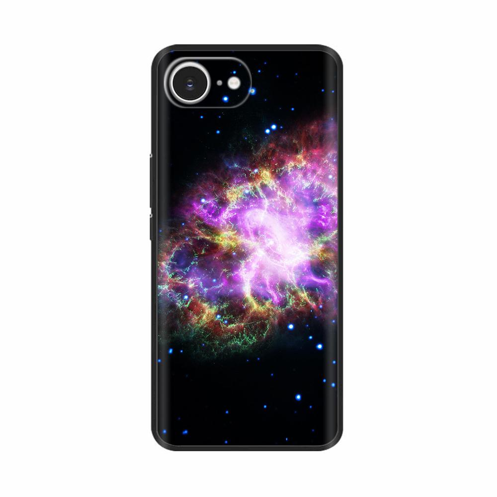 For iPhone 16E Case Fantasy Flower Black Phone Case For iPhone16E / iPhone SE 2025 Soft TPU Shockproof Back Cover Fundas Housing