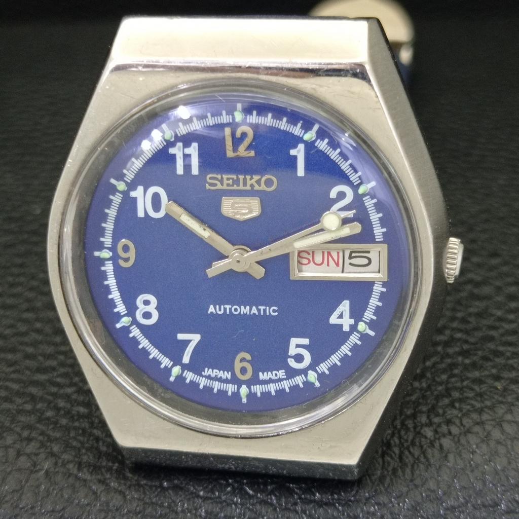 AUTOMATIC VINTAGE SEIKO 5 6309A JAPAN MENS BLUE COLOR DIAL WATCH a500804-5 R154-a500804