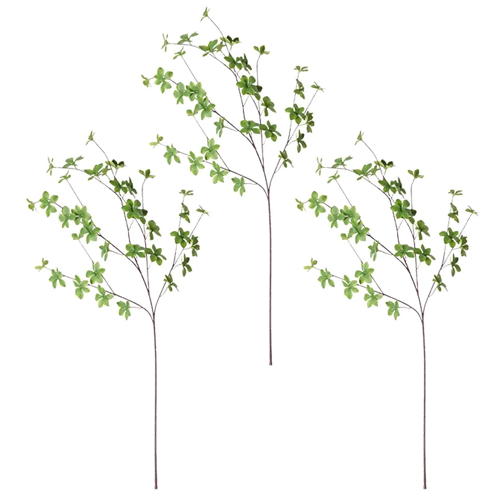 

3pcs Artificial Greenery Stems 43.3in Faux Branches For Vase Filler Fake Green Plants For Home Office Party Wedding Decoration зелений
