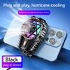 Universal Mobile Phone Cooling Fan RGB Cool Fan Radiator Turbo Hurricane Game Cooler Portable Mini Fan for Samsung/IPhone/Huawei