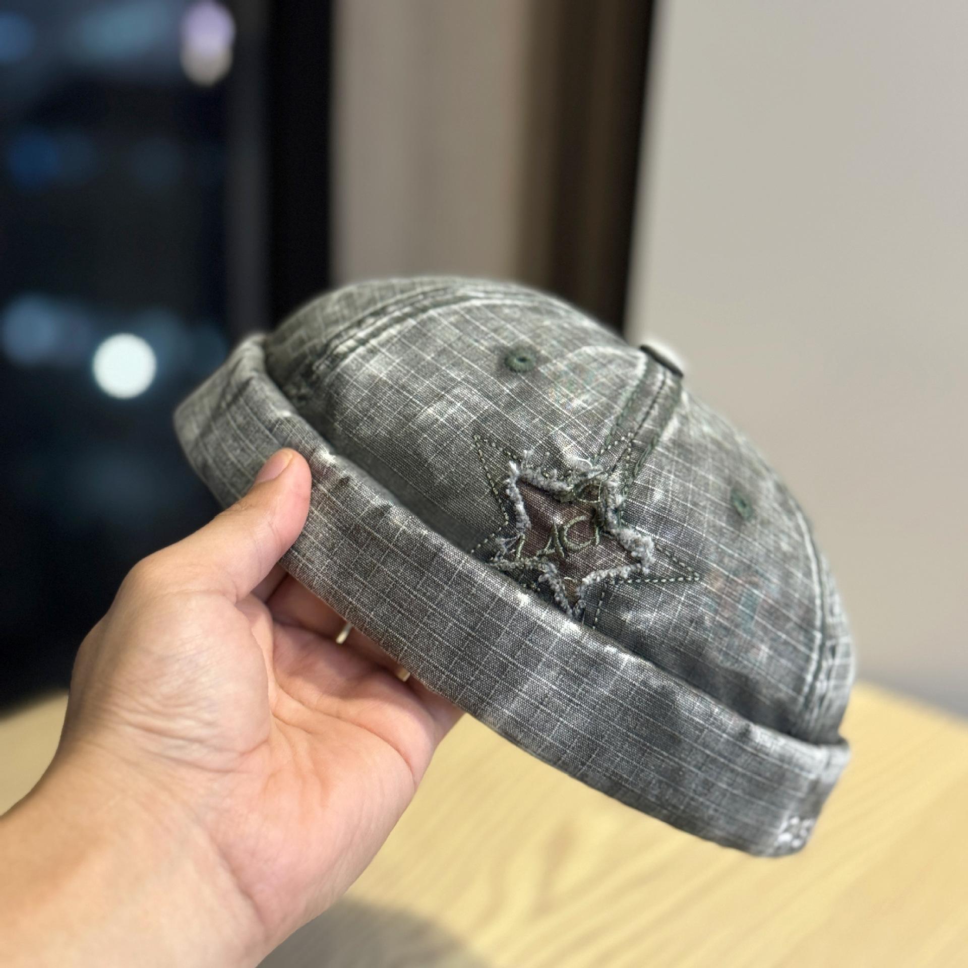 

Новые весенне-осенние шапки-бини для мужчин и женщин, ретро выстиранные и состаренные шапки-дыни, универсальные хип-хоп уличные хулиганские шапки-лендлорды Adjustable