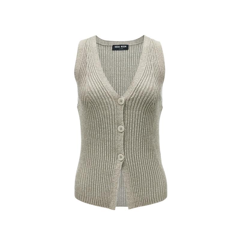 Veromoda Women's V-Neck Button-Front Knitted Vest