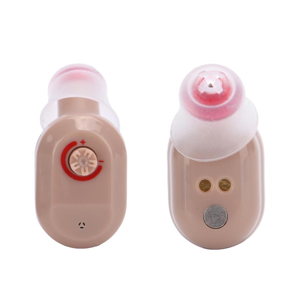 Double Direct Charge Hearing Aid Earphone Ear Aid with Charge Compartment Flesh Color