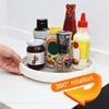 Rotating Seasoning Bottle Organizer Spinning Kitchen Countertop Storage Tray Spice Bottle Carousel for Cabinet Pantry Organization