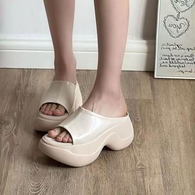Platformové papuče Dámske Letné Vonkajšie Nové Módne Všestranné Pohodlné Zvyšujúce Výšku Sandále Dámske Papuče