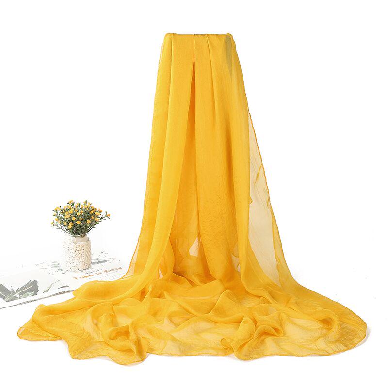 Versatile Big Red Silk Chiffon Scarf: Korean-Style Shawl & Sunscreen Wrap for All Seasons