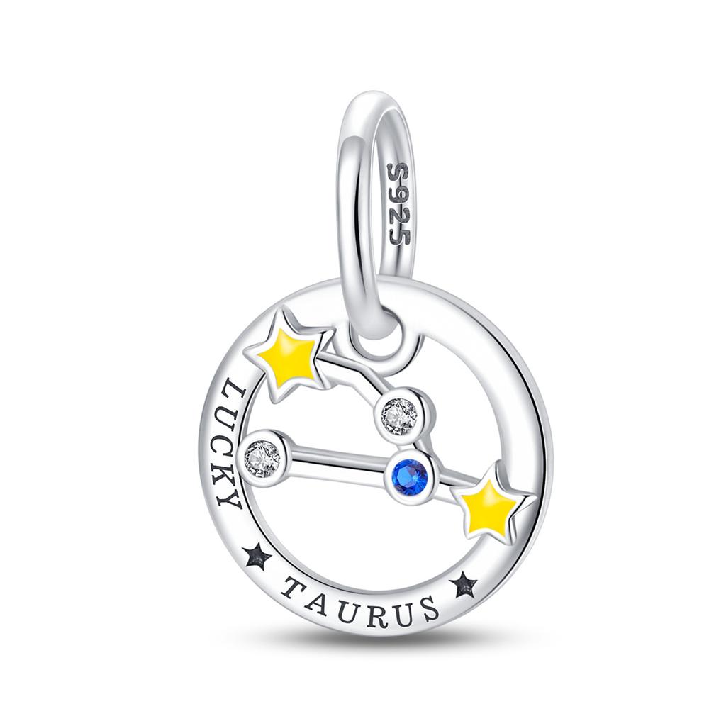 S925 Sterling Silver 12 Constellation Pendant Virgo Gemini DIY Jewelry Accessories
