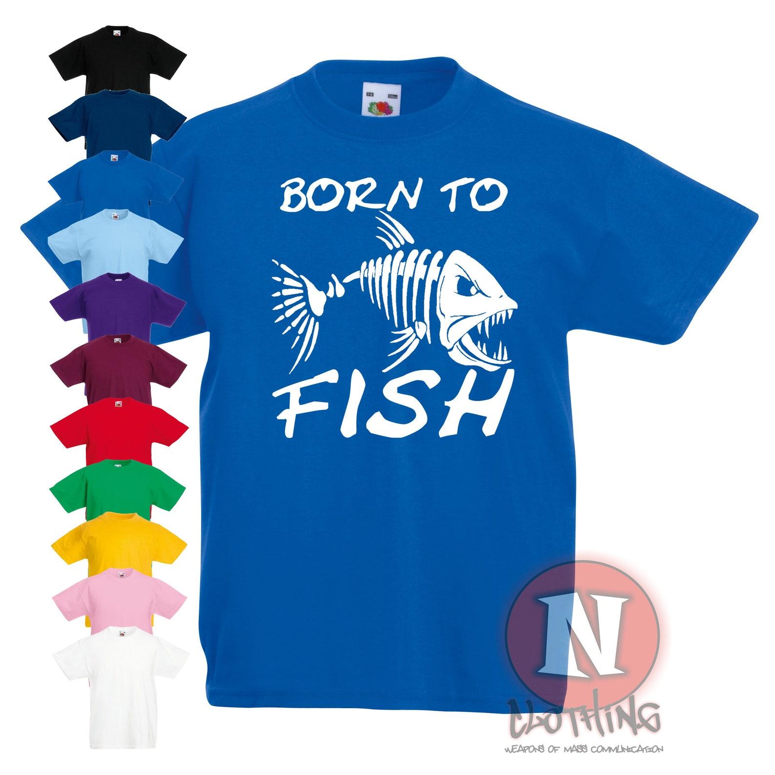 Born to fish children s T-Shirt. Ideal for young anglers. 100% cotton, great gift idea 2XL