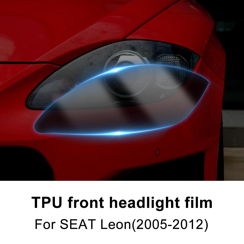 

2 шт. для Seat Leon 2005 2006 2007 2008 2009 2010 2011 2012 Защитная пленка для фар автомобиля Наклейка из ТПУ на передние фары Прозрачная