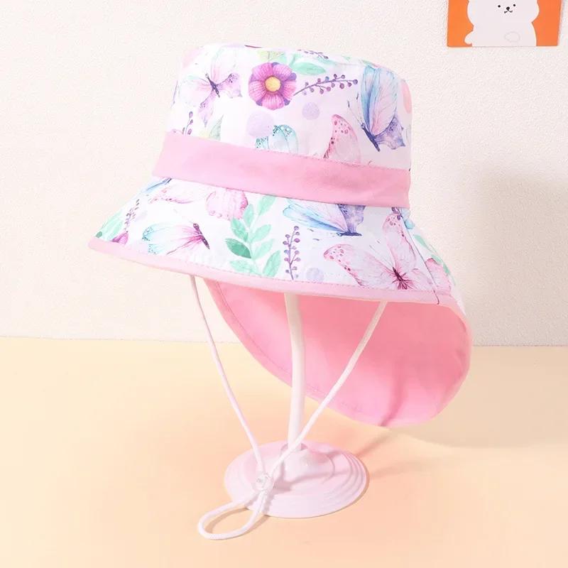 Spring Summer Cotton Baby Sun Hat for Girls Boys Baby Bucket Hat Outdoor Children UV Protection Beach Hat