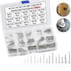 150/230/340PCS Stainless Steel Cotter Pin Kit,304 Stainless Steel Split Pin Assortment Kit +Box Whistle Hairpin U-pin