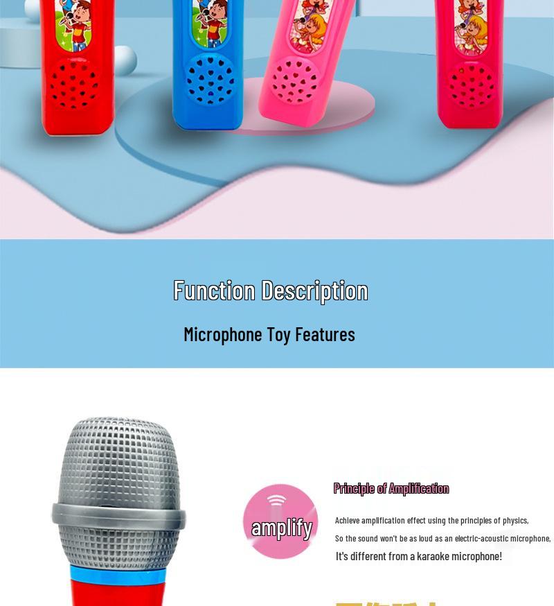 Children's Karaoke Toy Microphone Amplifier for Early Education and Music Play
