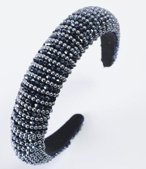 3cm Width Crystal Luxury Girl's Handmade Beaded Hairband Braided Rhinestone Bead Headband