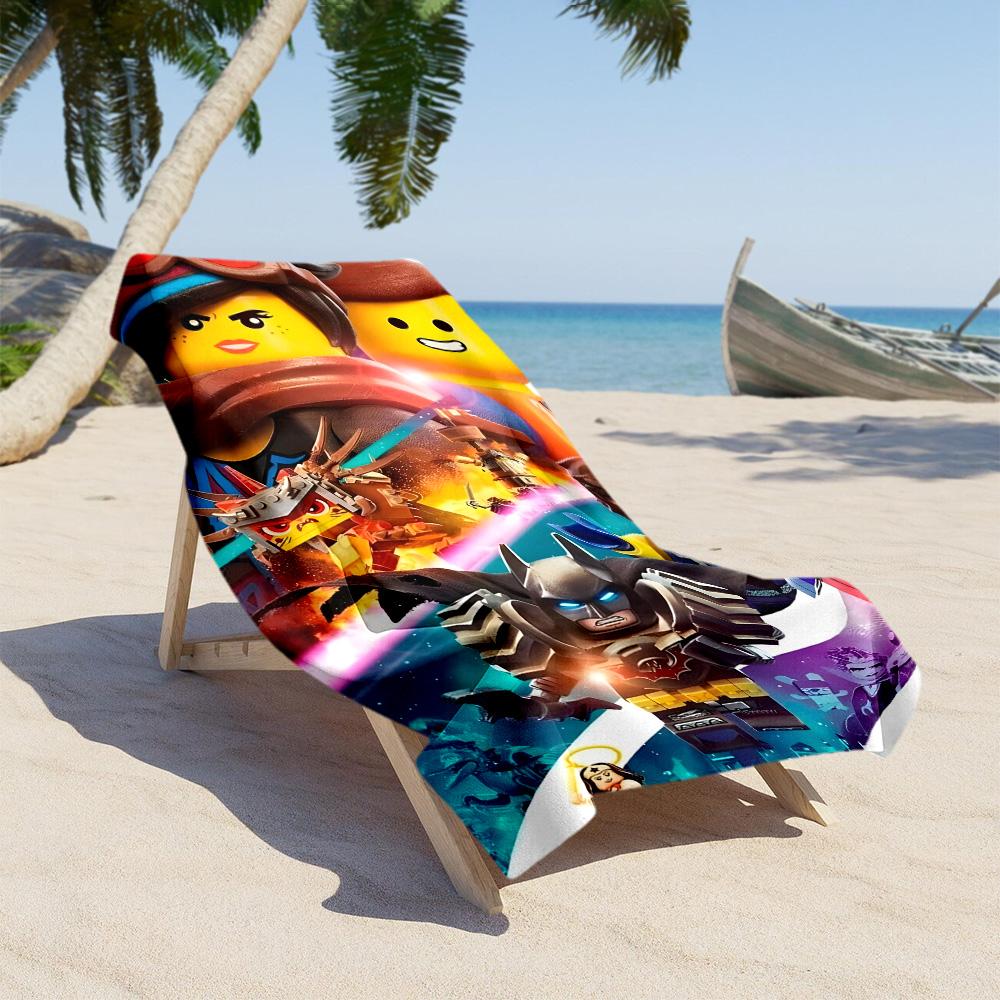 Lego Bricks Beach Towel Super Soft Absorbent Comfortable Lightweight