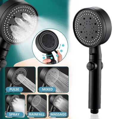 5 Mode One-Key Stop Water Shower Head Adjustable High Pressure Massage Shower Head Bathroom Accessories