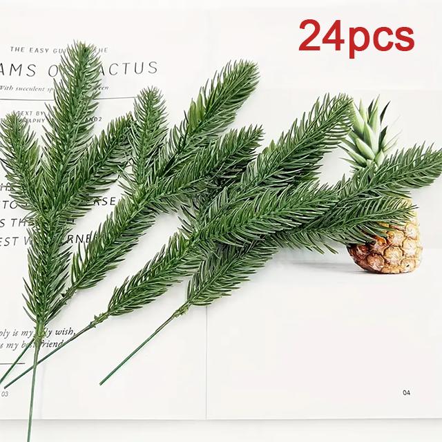 Artificial Pine Branches Green Plants Pine Needles DIY Accessories For Garland Wreath Christmas And Home Garden Decor