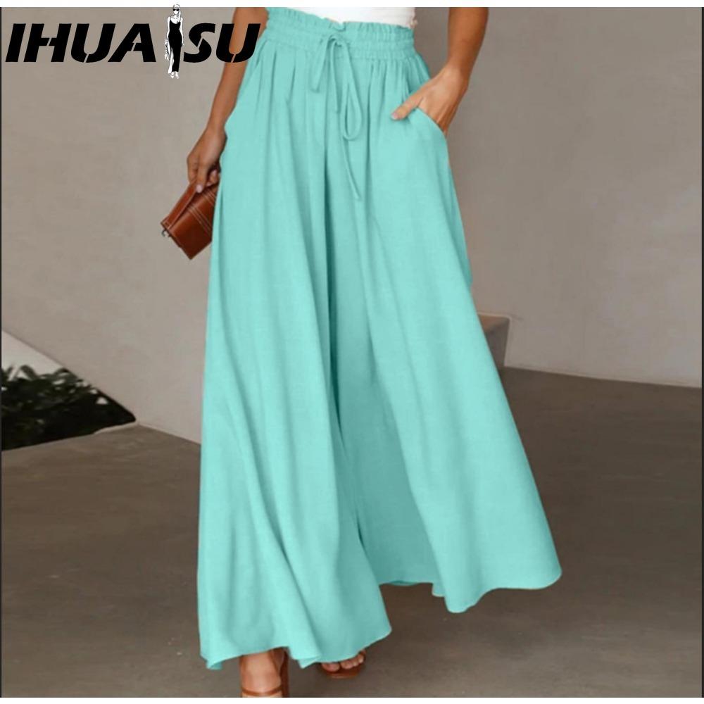 IHUASU Damenmode, lässig, einfarbig, bedruckt, Hosen und Caprihosen