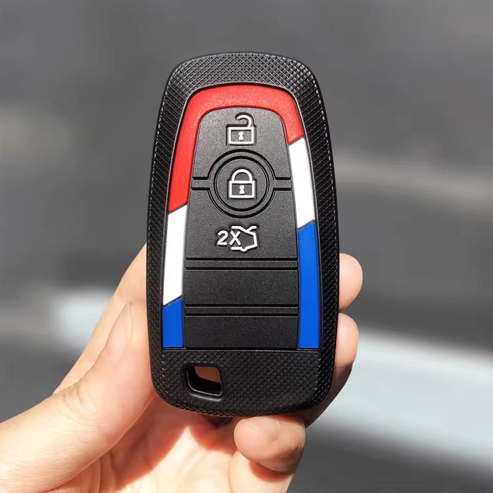 Silicone Car Key Cover Case For Ford Ranger Fusion Mustang Explorer Ecosport Edge S-Max Ranger Remote Car Key Holder 3Buttons