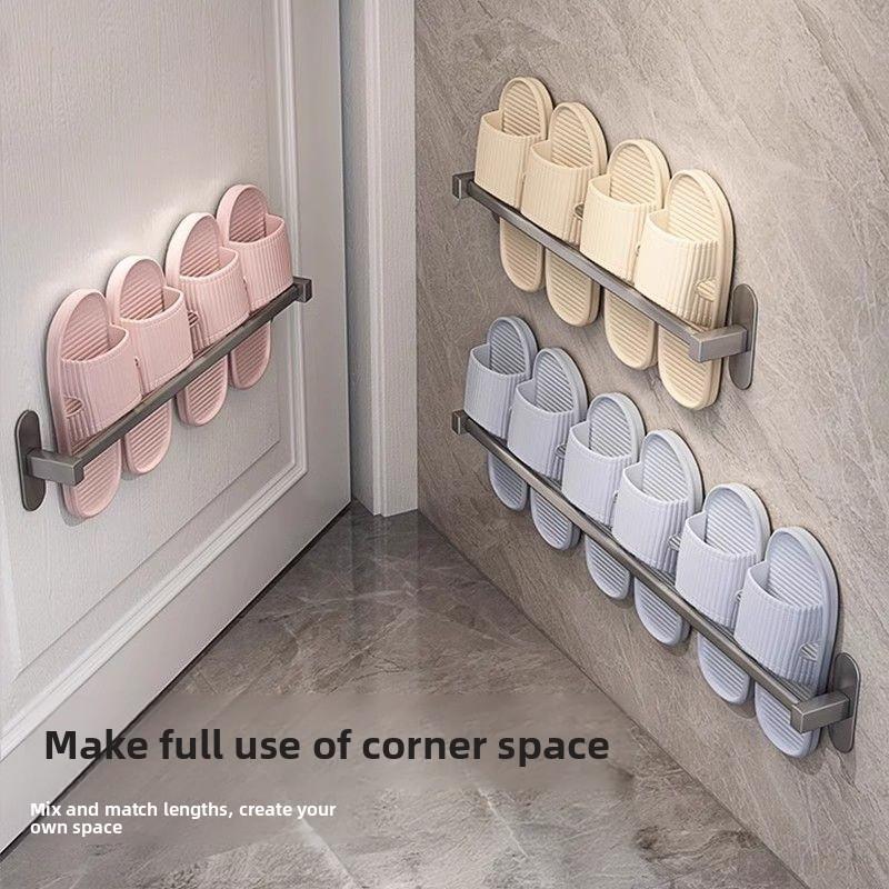 Modern Minimalist Wallmounted Bathroom Shoe Rack With Water Drainage For Home Organization