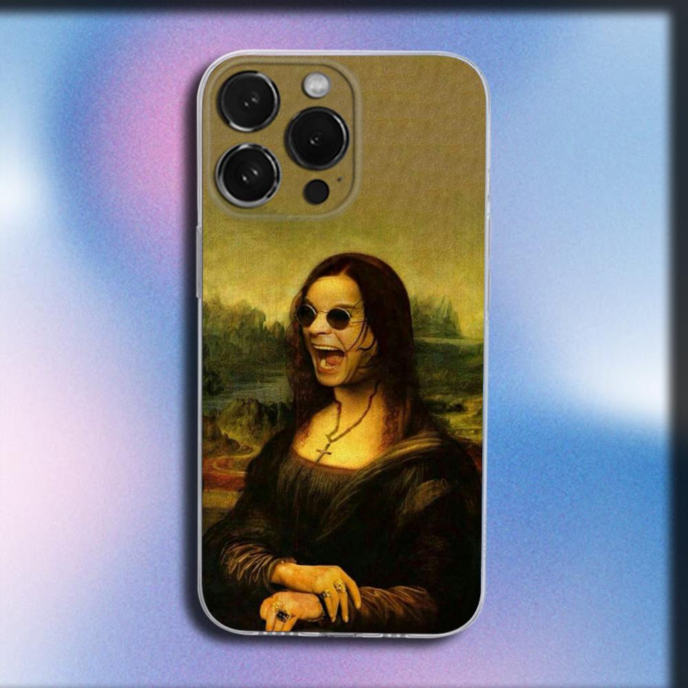 Mona Lisa Pat Dog Art Phone Case For iPhone 16,15,14,13,12,11 Plus,Pro,Max,XR,XS,X,Plus,SE,Mini Transparent Soft Cover