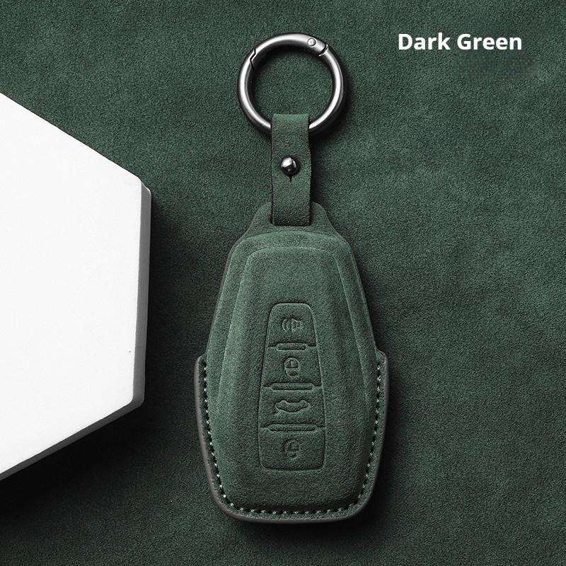 

Suede Faux Leather Car Key Case Cover For Geely Emblem Coolray Emgrand GT GS S Manjaro Atlas Pro Okavango Tugella Proton Boyue