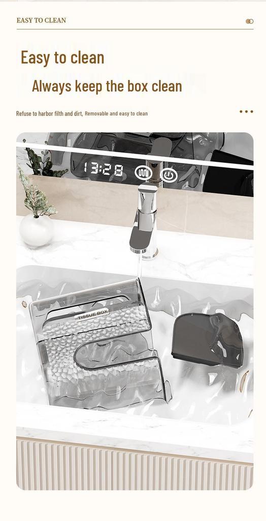 No-Punch Wall-Mounted Tissue Box: Bathroom, Kitchen, Toilet Towel and Wet Wipe Storage