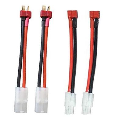 Yiqigou 2 Pairs Dean Style T-Plug Male Female Connector To Big Style Tamiya Male Female Connector Adapter Plug with 5cm 16AWG Cable