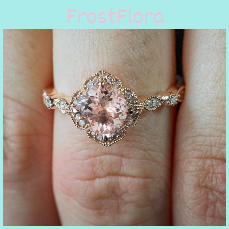 Elegant 18k Rose Gold Plated Zircon Princess Engagement Ring For Women In Sizes 6-10