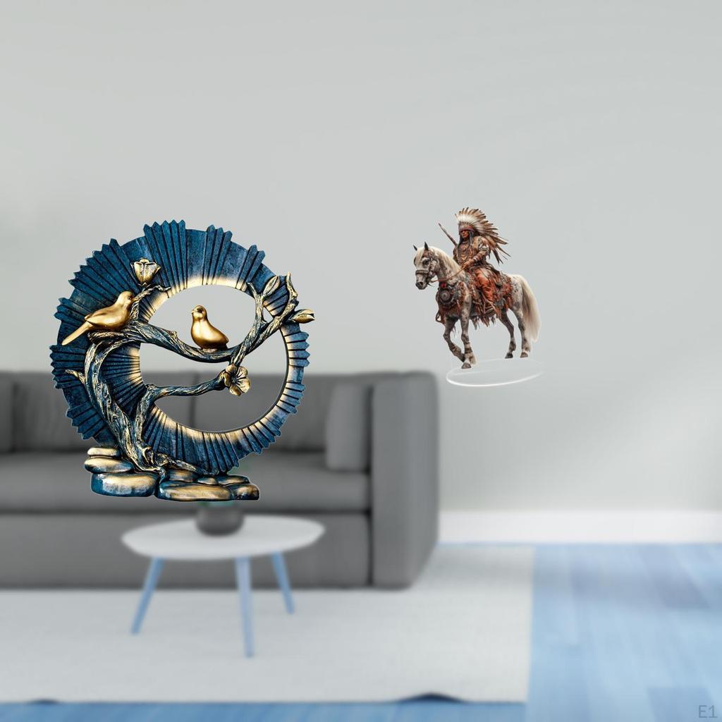 Resin Knight Figurine Craft for Bookshelf Living Room Desk Waterproof Acrylic Table Centerpiece Home