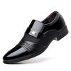 Men's Slip On Business Shoes Glossy Pointed Toe Uniform Modern Office Shoes