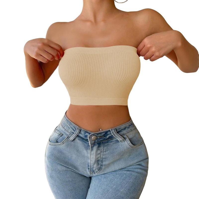 Women's Solid-Color Strapless Bandeau