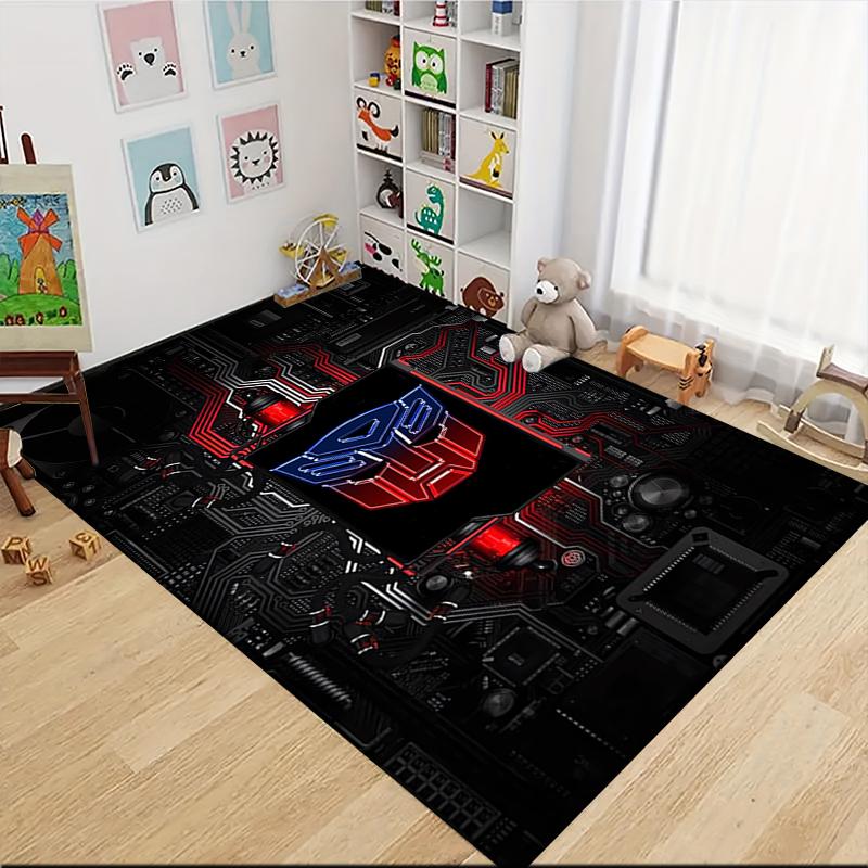 1Pc Transformers Optimus Prime Statue Carpet Rug Customizable Soft Washable Antislip Home Living Room Sofa Mats Personalized Rug 091782
