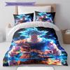 Son Goku Pattern Bedding,Quilt Set Quilt Cover Pillowcase Home Birthday Gift (1 * Duvet Cover + 2 * Pillowcase, Without Core)