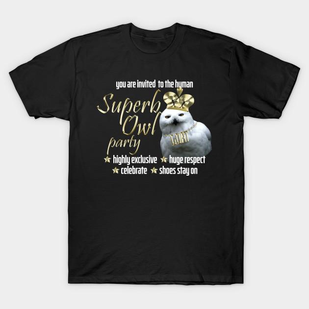 

Men Black Print T-shirt Come To The Human Superb Owl Party No-Cut Transfer Paper Print Cotton Tshirt L чёрный