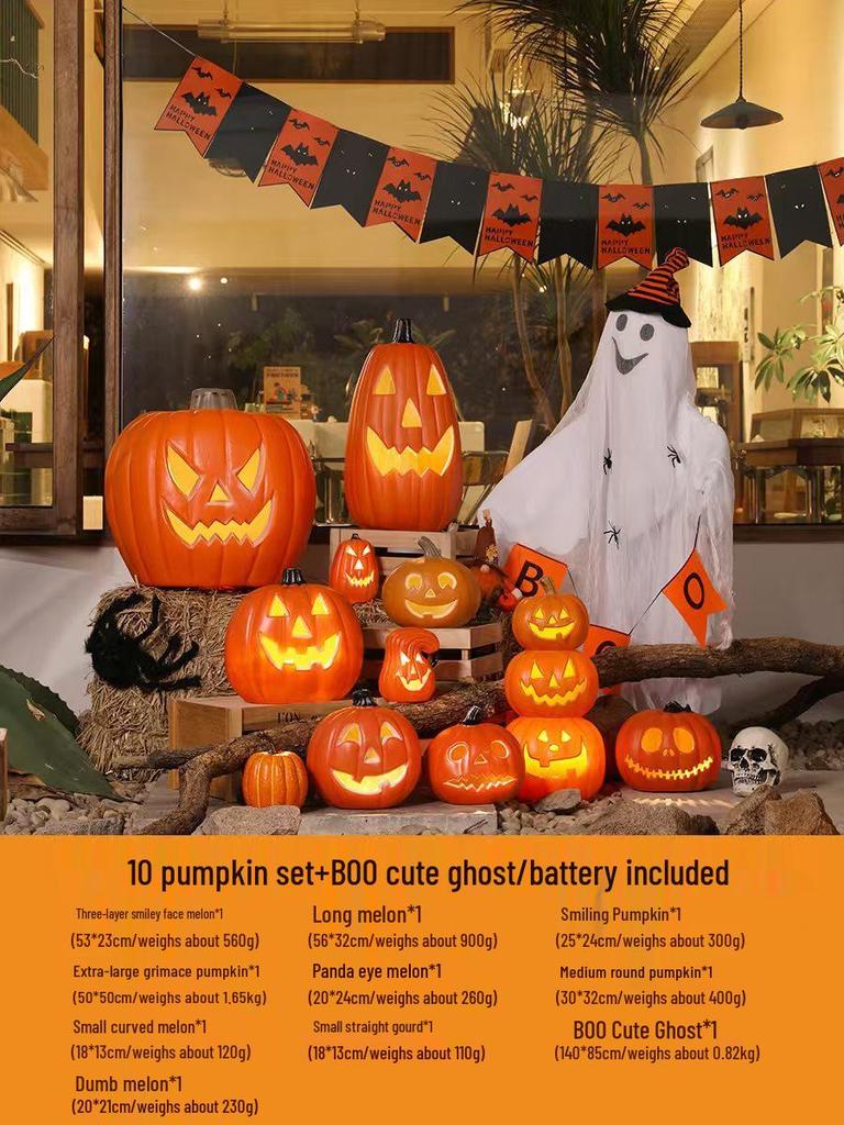 Luminous Halloween Pumpkin Lantern Decoration - Large Outdoor Display for Shopping Malls and Events