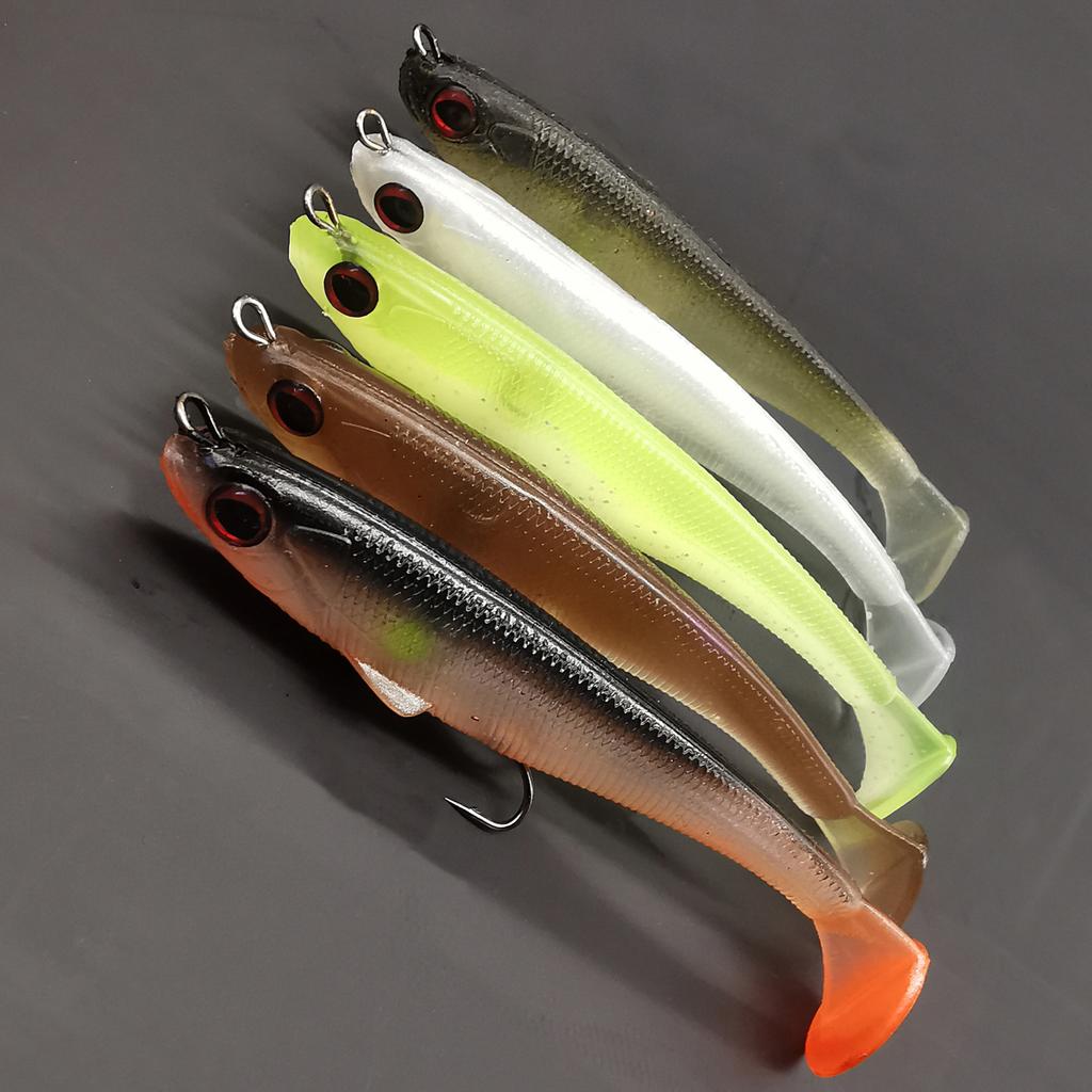 5pcs Soft Fishing Lure Kit Soft Swimbait for Bass Fishing,Premium Fishing Bait for Freshwater Saltwater