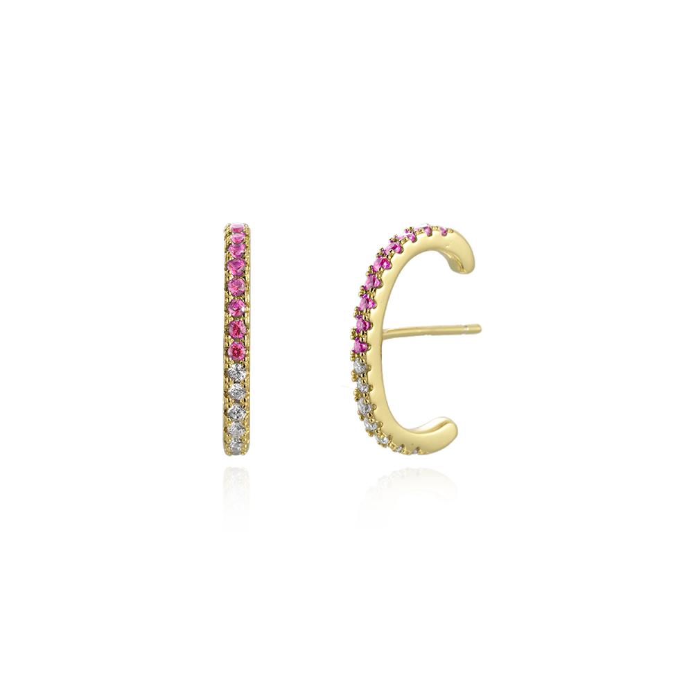 ANDYWEN 925 Sterling Silver Gold Red Green Stud Earring Line Piercing Women Fine Jewelry Rock Punk