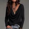 Womens Loose Fit Knit Sweater V-neck Long Sleeve Casual Top Versatile Basic Inner Wear 2026