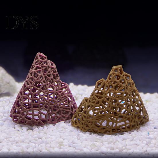 Plastic Mountain Decor Aquarium Shrimp Hide, 3D Printed Hollow Mountain, Small Fish Tank for Betta Hideout Cave, Ornament Shelter Cave