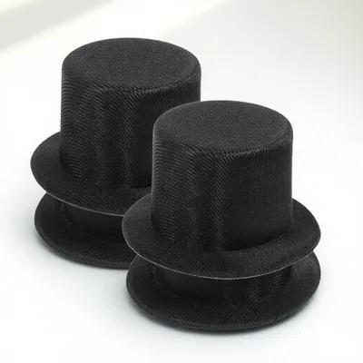 4Pcs Mini Snowman Hats Small Top Hat Decorative Cylinder Cap for Handmade Crafts Christmas Decoration Mini Snowman Hat