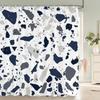 Modern Simple Mosaic Shower Curtain Waterproof Bath Curtains with 12 Hooks for Bathroom Home Decoration Polyester Fabric Screen