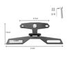 Black Iron Tag Plate Holder with Slotted Mounting Arms Foldable Folding Motorcycle Bracket