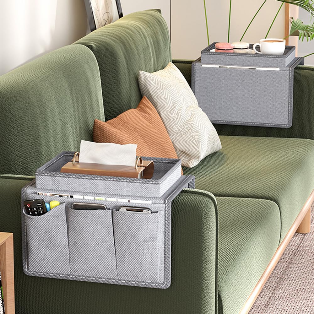 Multilayer Sofa Storage Organizer Fabric Couch Caddy Pockets for Remote Cellphone Tissue Home Living Room Tidying Box