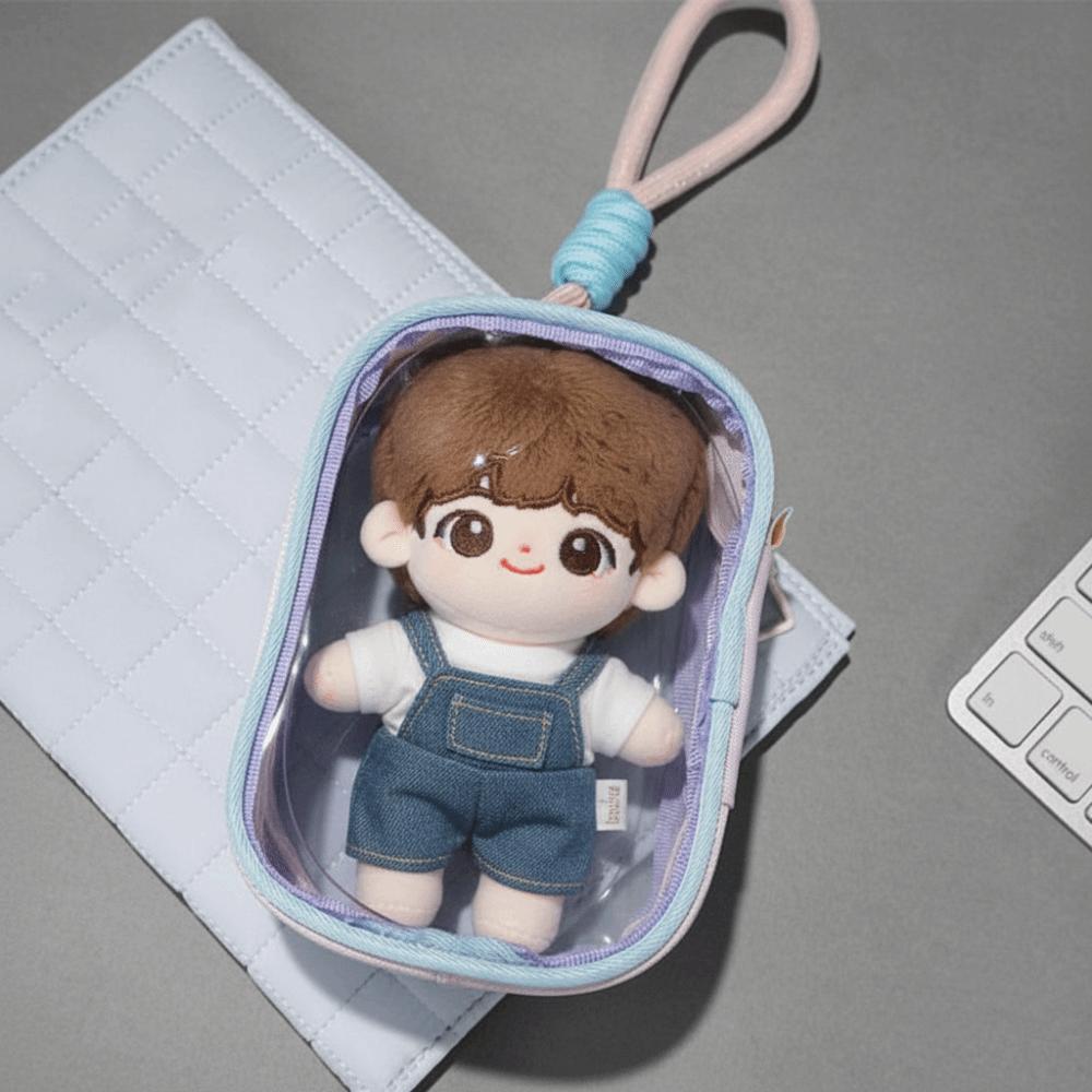 Display Doll Storage Bag Portable Outdoor Doll Display Bag 10cm Transparent Doll Bag  Plush Doll