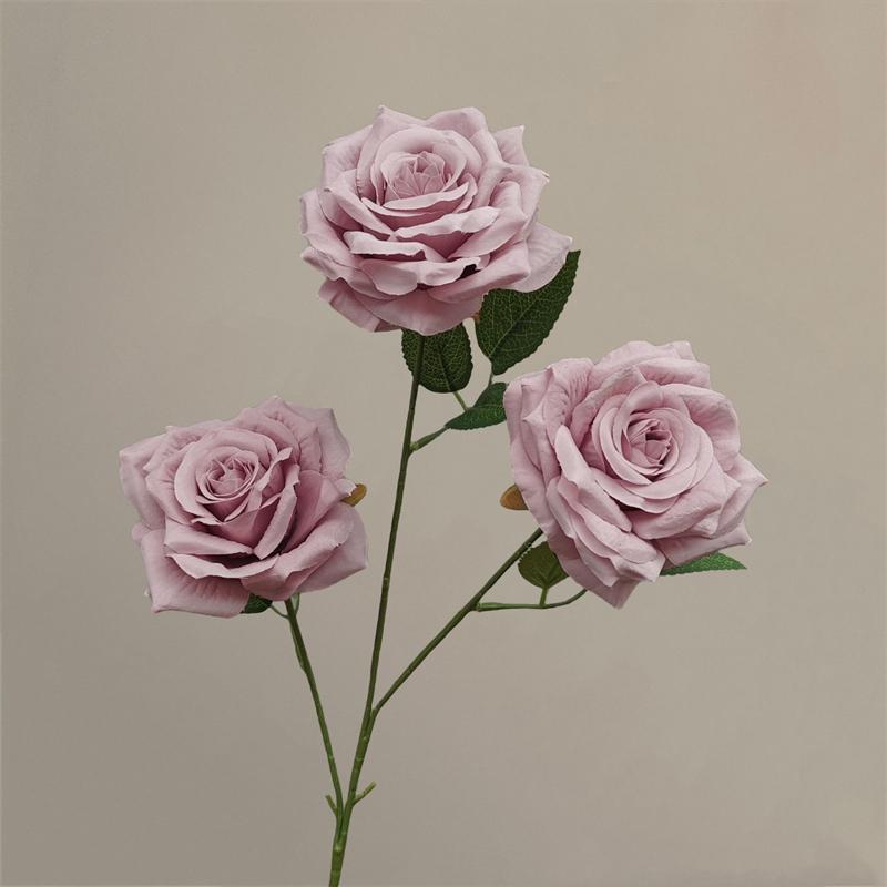 

Simulated 3-Head Diamond Rose Wall Waterfall Bar Background Party Birthday Wedding DIY Fake Flower Polychrome Bouquet Home Decor 1pc