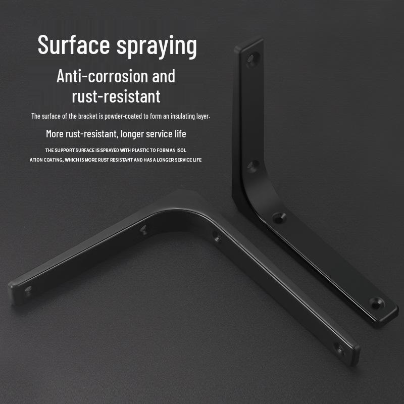 Triangular Wall Shelf Bracket: Bent, Load-Bearing Iron Support for Storage Racks