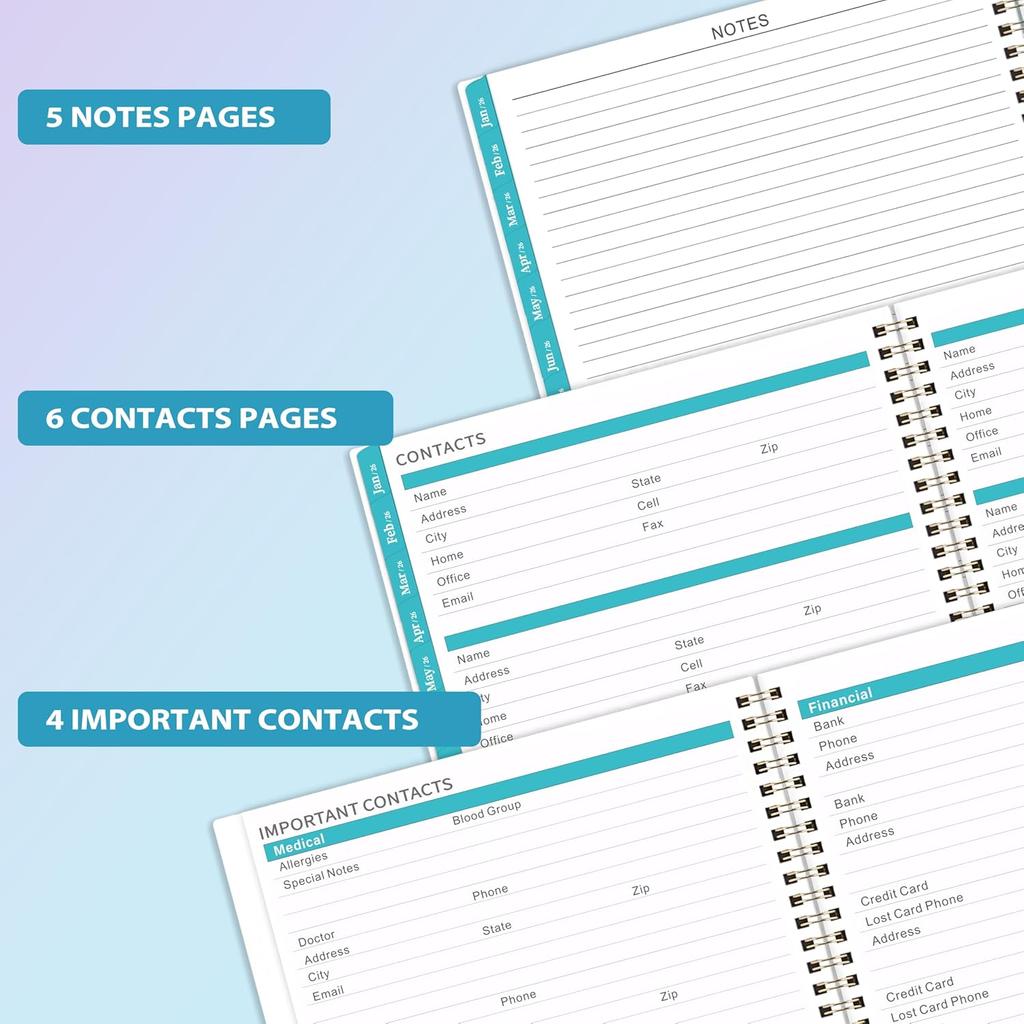 2026 Monthly Planner - Monthly Planner 2026 from Jan. 2026 to Dec. 2026, Planners 2026 Calendar with Inner Pocket, 8.5" x 11"