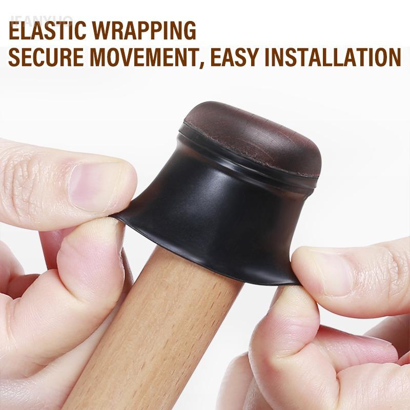 Silent Black Round Chair Leg Protectors Foot Cover Diagonal with Thick Wrap Felt Pad Silicone Furniture Table Feet Protect Floor