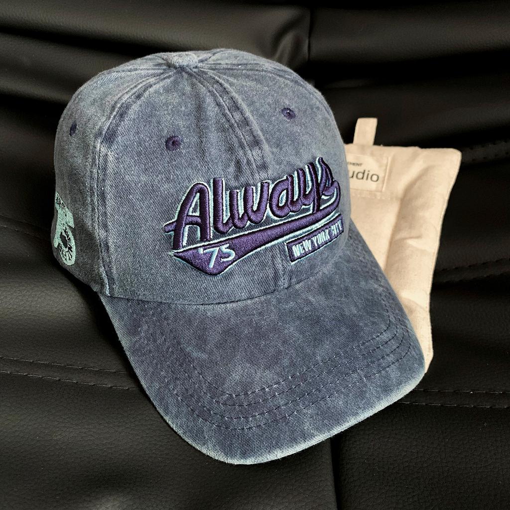 Washed Cotton Baseball Cap Women Men Unisex Embroidered Letter Black Grey Wide Brim Dad Hat Casual Outdoor Sport Trucker Cap