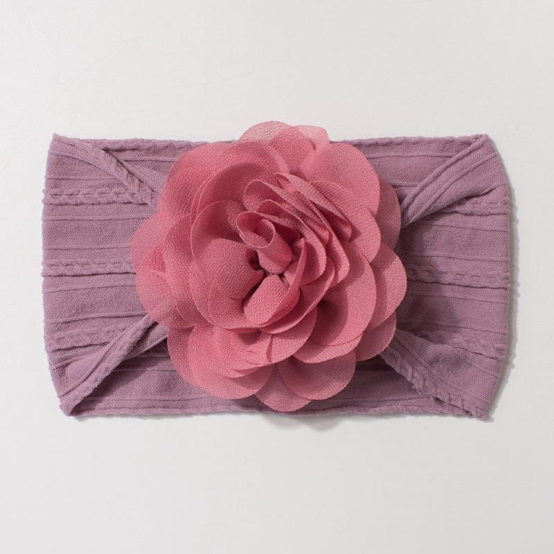 New Jacquard Baby Elastic Headband Cute Solid Color Flower Children's Headband Four Seasons Thin Baby Jewelry